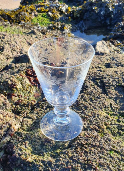 verre à vin fleurs 