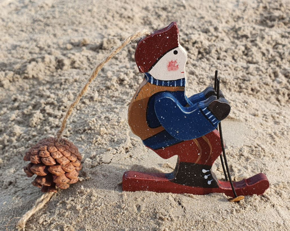 Skieur suspendue bois 