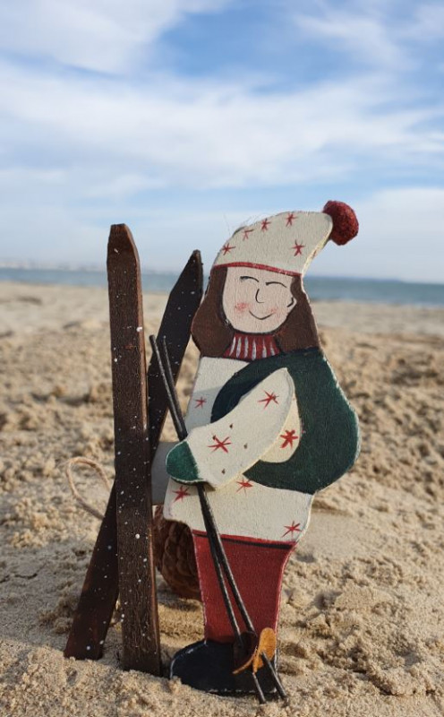 Skieuse suspendue bois 