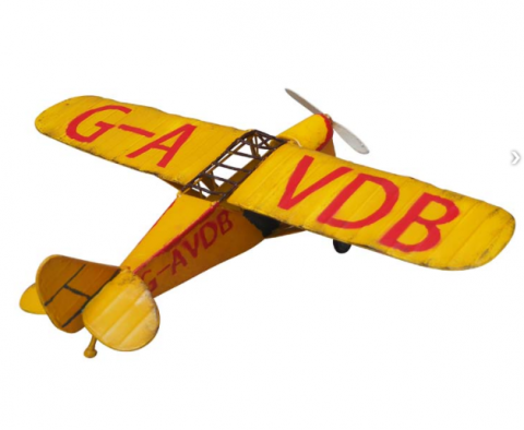Avion Miniature en métal, Modèle Jaune, L 16 cm